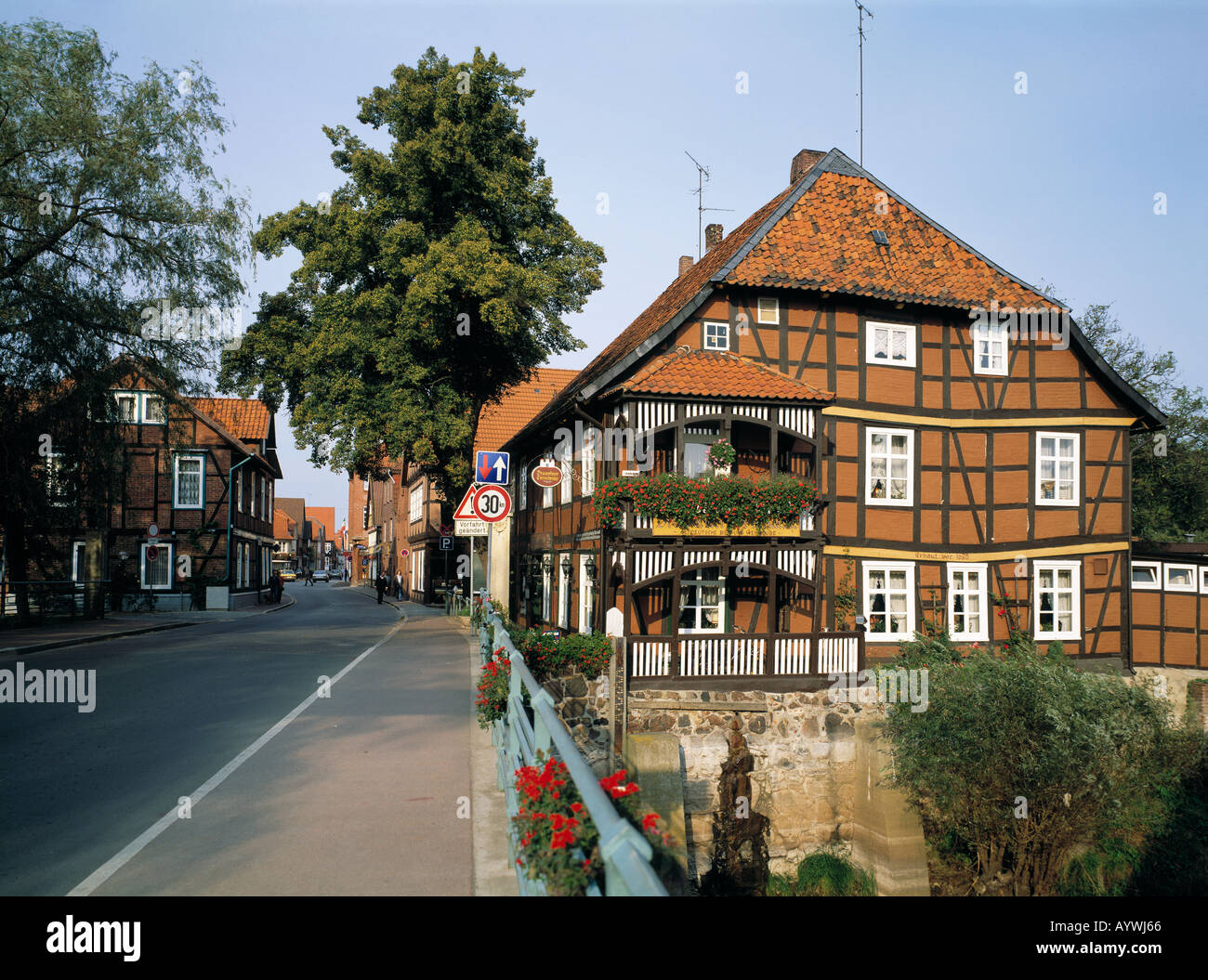 Ehemalige Herzog-August-Bibliothek in der Hauptstrasse von Hitzacker, Naturpark Elbufer-Drawehn, Wendland ha, Bassa Sassonia Foto Stock