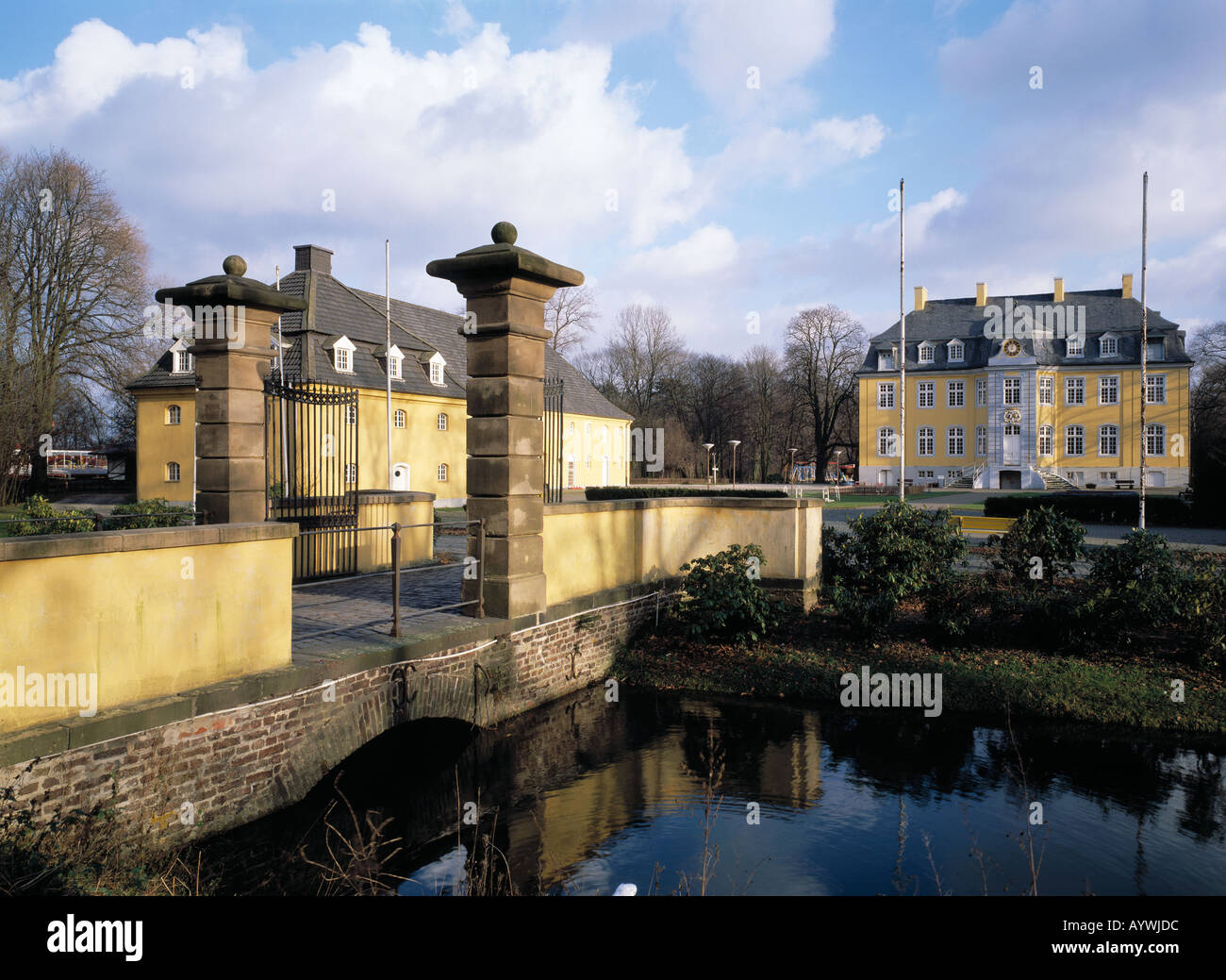 Wasserschloss Beck, Freizeitpark, Bottrop-Kirchhellen-Feldhausen, Ruhrgebiet, Renania settentrionale-Vestfalia Foto Stock