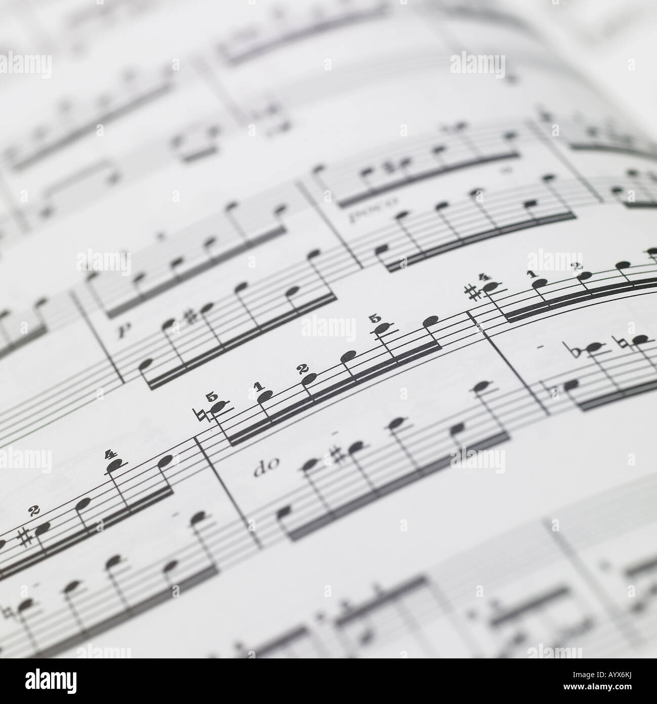 Close up di spartito musicale Foto Stock
