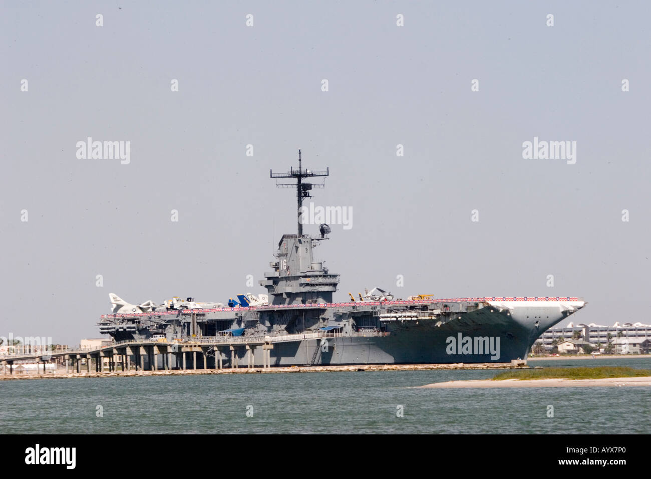 USS Lexington ormeggiata presso il Corpus Christi South Texas USA Foto Stock