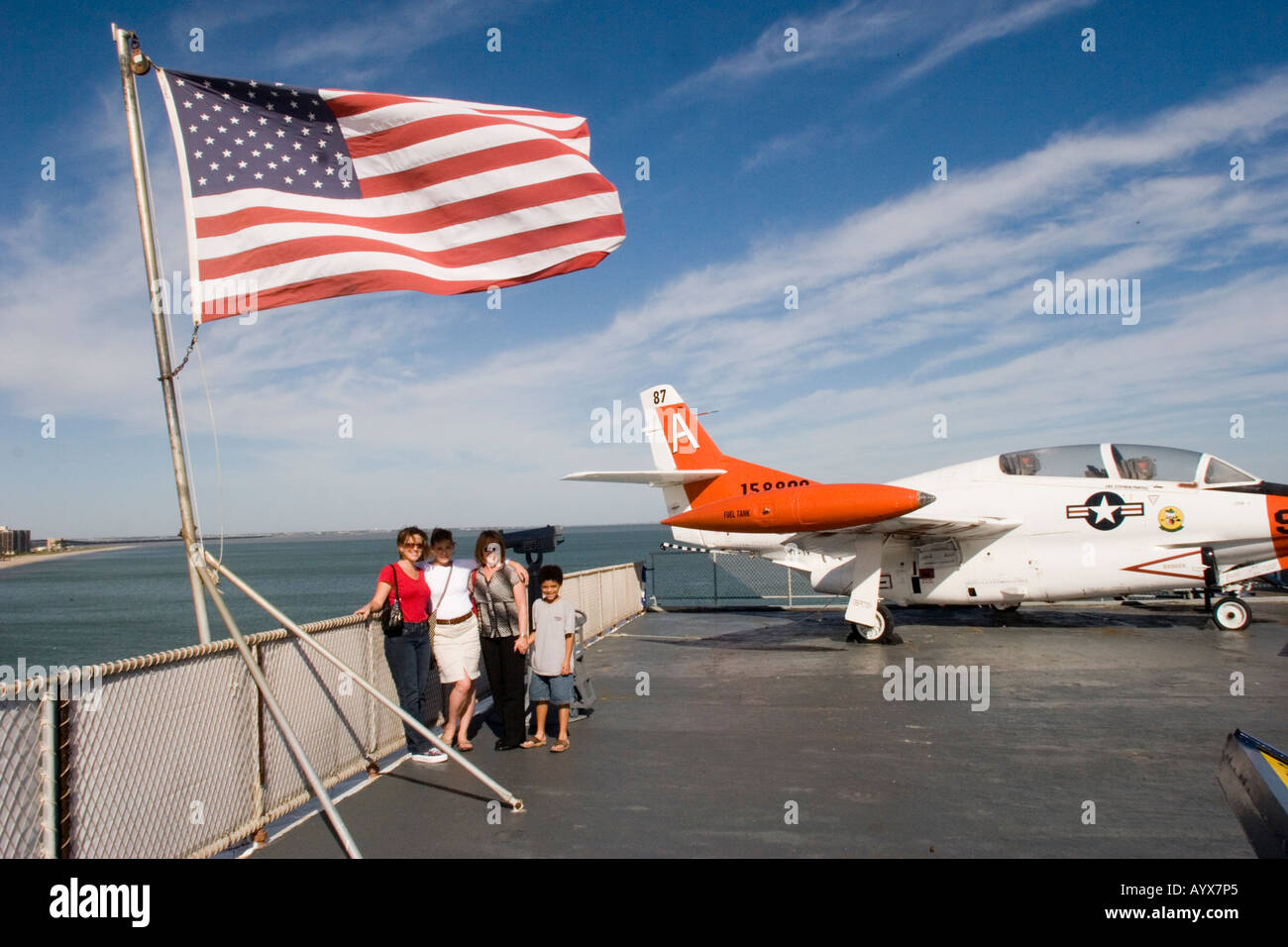 I visitatori di USS Lexington Corpus Christi South Texas USA Foto Stock