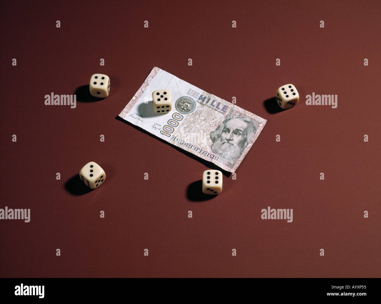 L'Italia, denaro banca italiana nota, matrici, moneta italiana, Italiano denaro, Lira Foto Stock