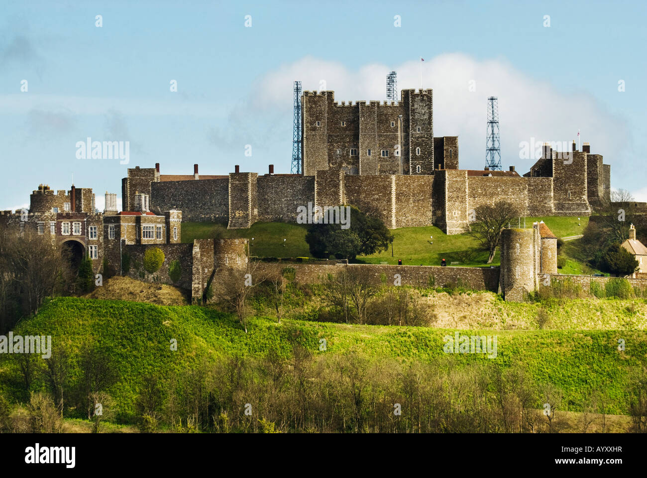 Vista di Dover Castle Regno Unito Foto Stock