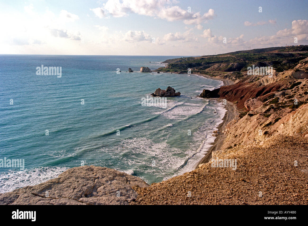 Roccia di Afrodite a Cipro Foto Stock