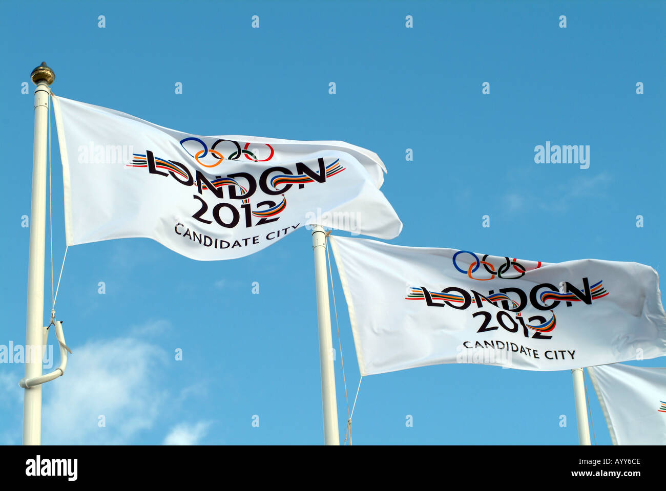 Olimpiadi di Londra 2012 offerta bandiere Inghilterra Regno Unito Regno Unito Foto Stock