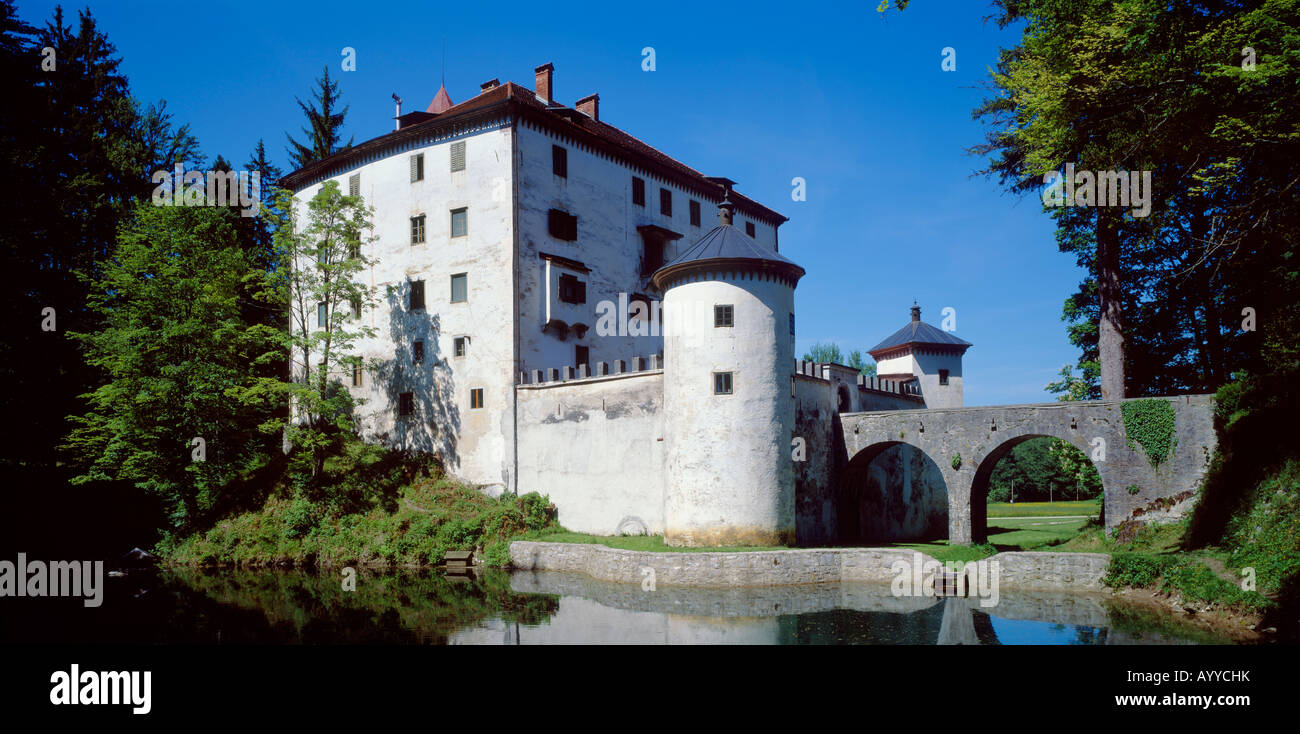 Il castello di Sneznik vicino Kozarisce, Notranjska, Slovenia. Foto Stock