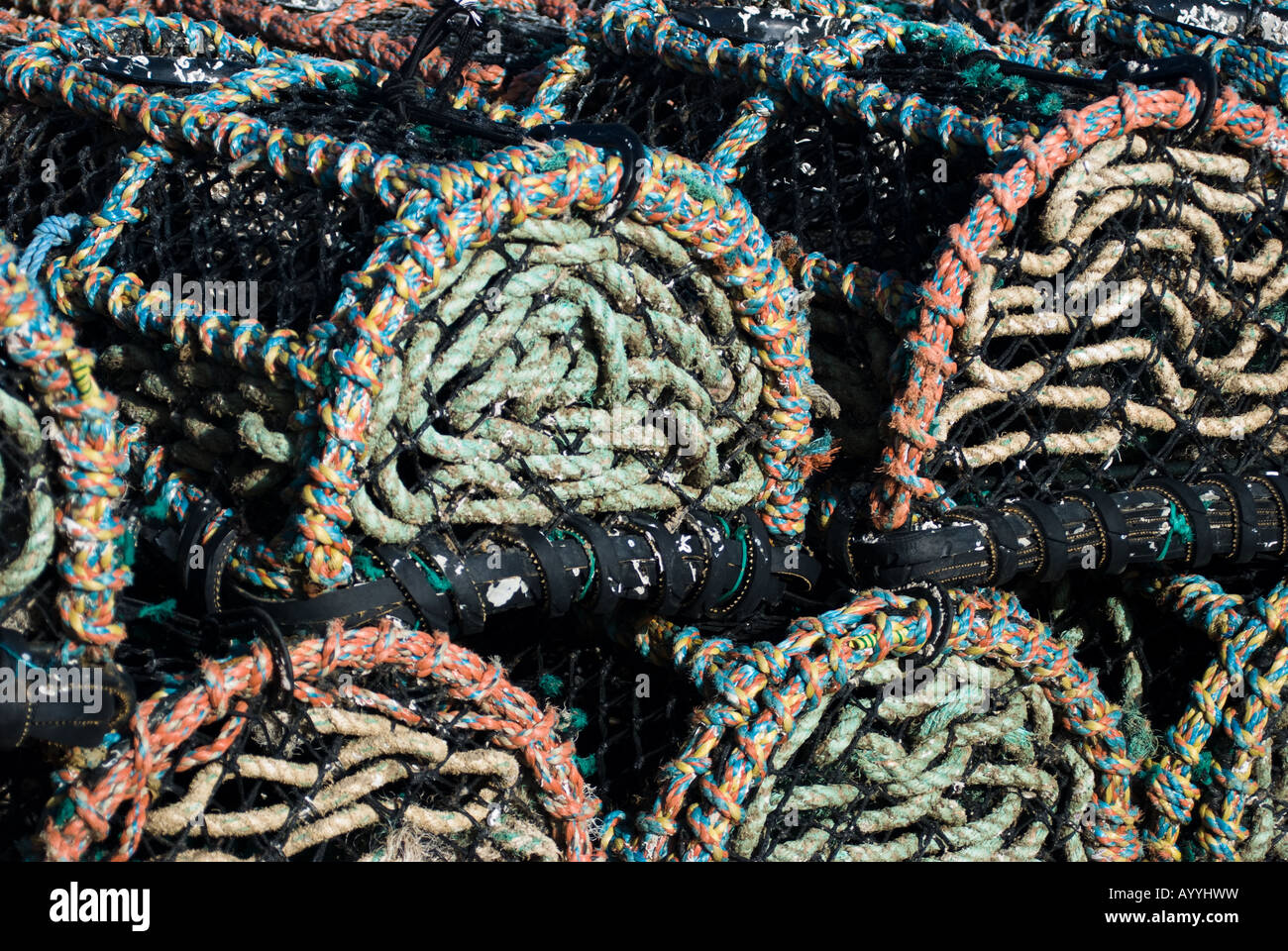 Reti di aragosta a Christchurch Harbour - Mudeford, Hampshire Foto Stock