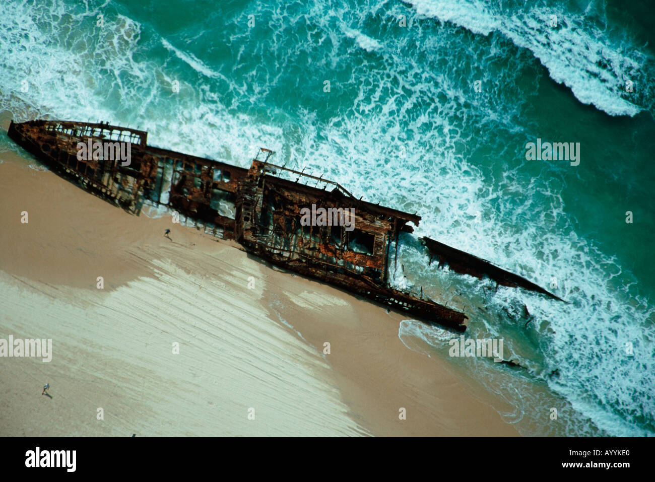 Maheno relitto, Isola Fraser Foto Stock