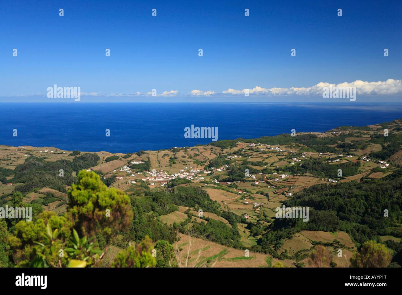 Panorama da Santa Maria island, isole Azzorre, Portogallo Foto Stock