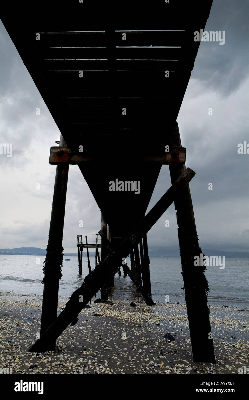 Holywood Irlanda del Nord la contea di Down Belfast Lough Molo Jetty Foto Stock