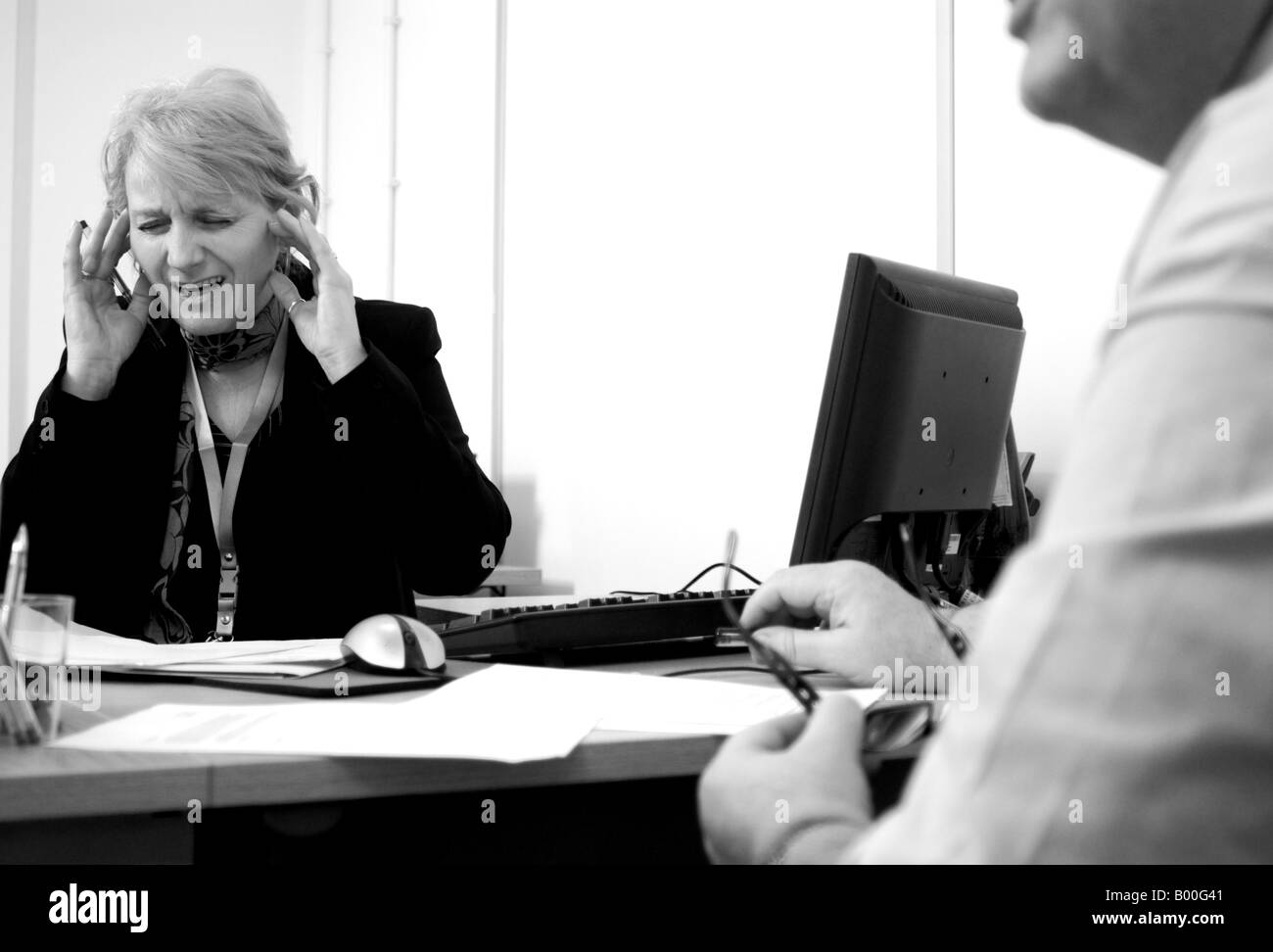 stress sul lavoro Foto Stock