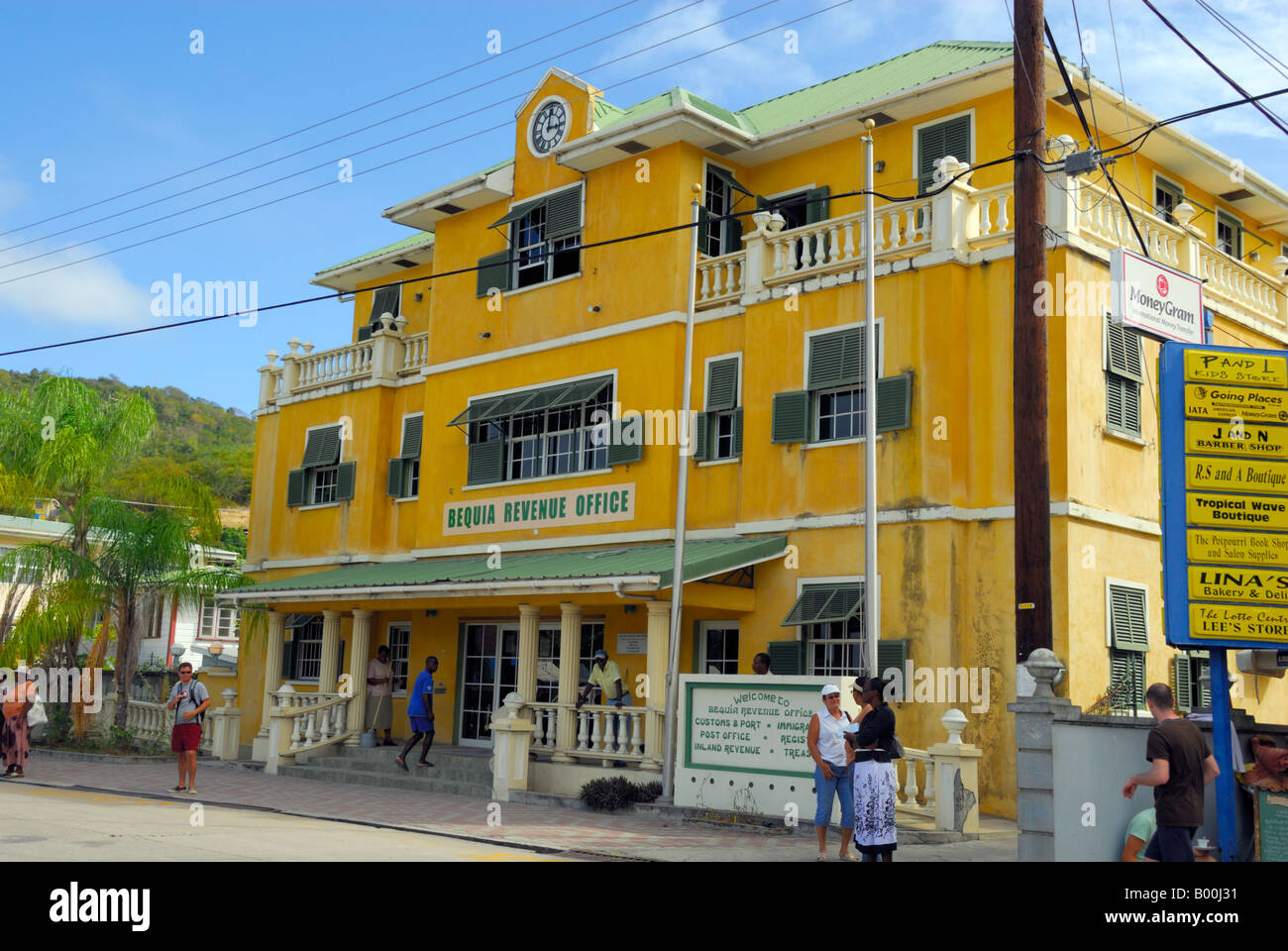 Bequia ufficio delle Entrate, Grenadine, Caraibi Foto Stock