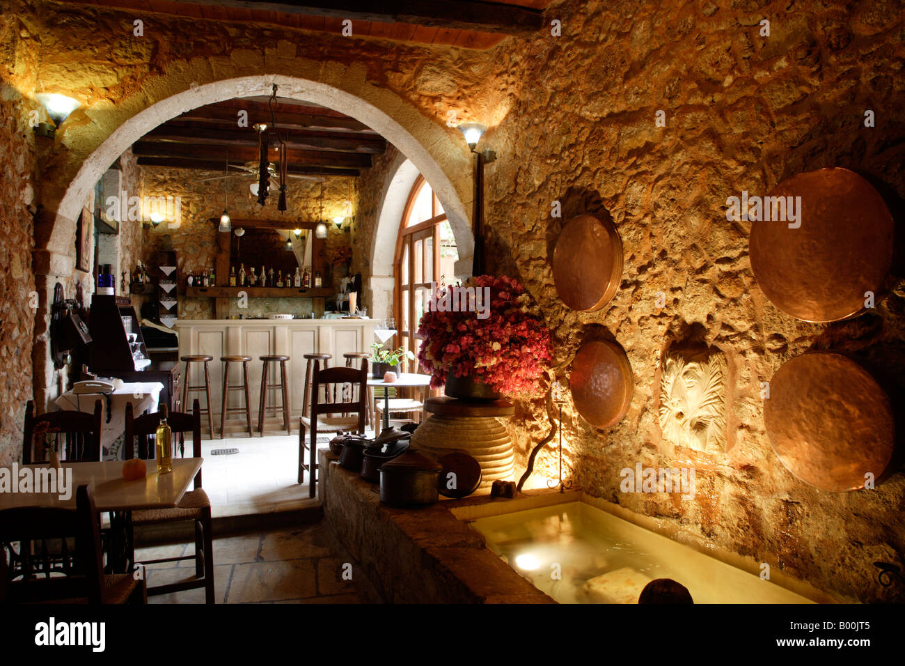 Grecia Creta occidentale Rethymno Old Town Veneto ristorante il Wishing Well area Foto Stock