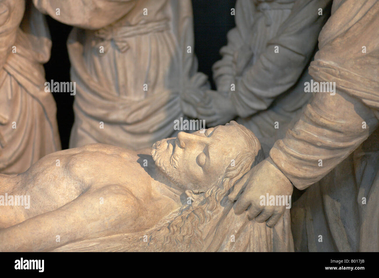 La Mise au tombeau du Cristo scultura in St Etienne du Mont chiesa Quartiere Latino Parigi Francia Foto Stock