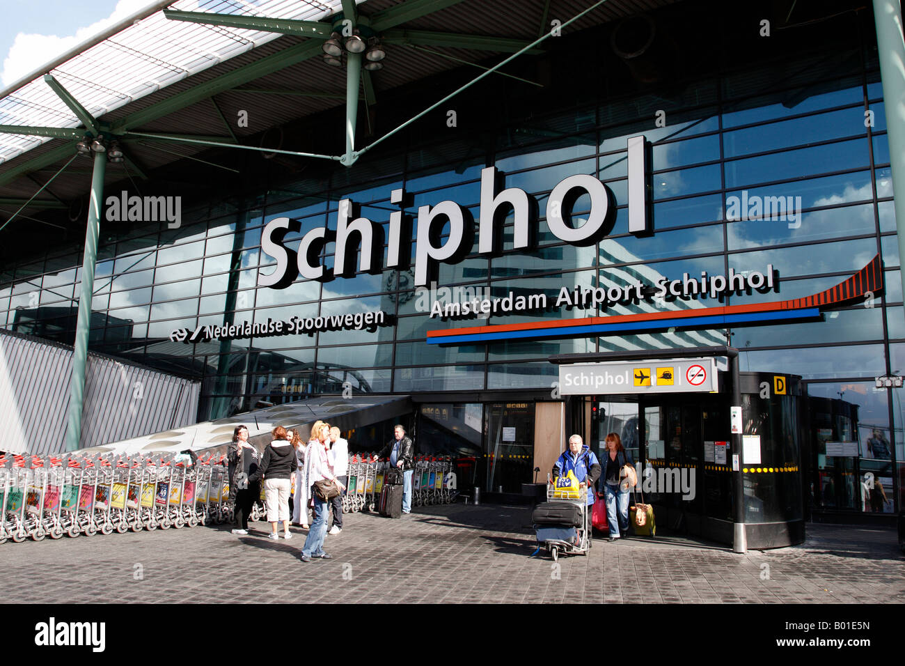 Ingresso per l'aeroporto di Schiphol Amsterdam Paesi Bassi Olanda settentrionale Europa Foto Stock