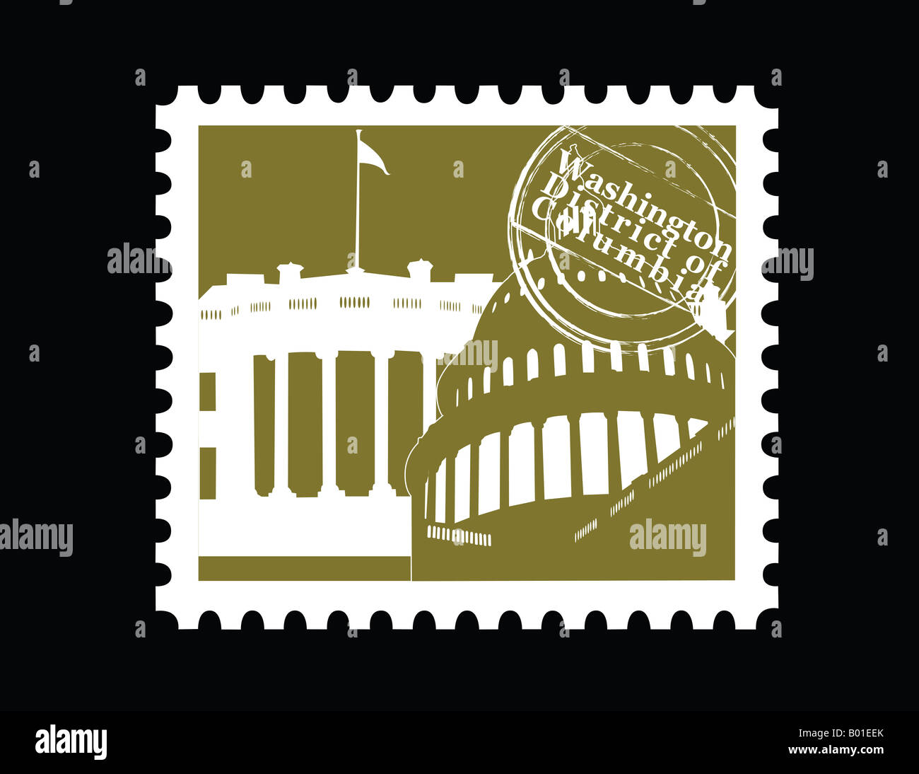 Due Colore timbro Washington Distretto di Columbia Foto Stock