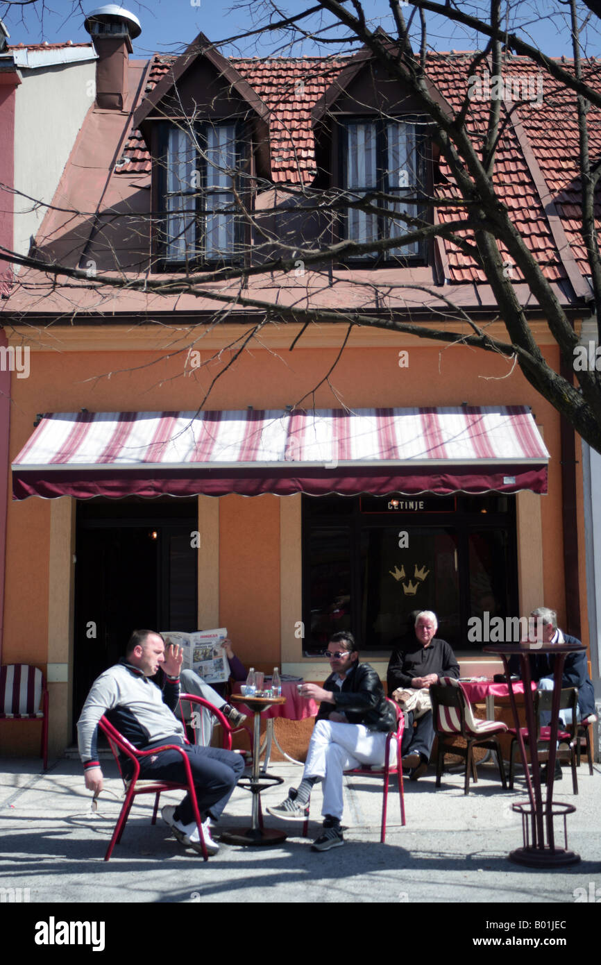 Cetinje tre corone Cafe Montenegro Foto Stock