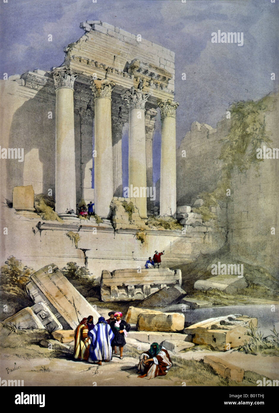 Baalbec tempio complesso, 1830 a 1845 Foto Stock
