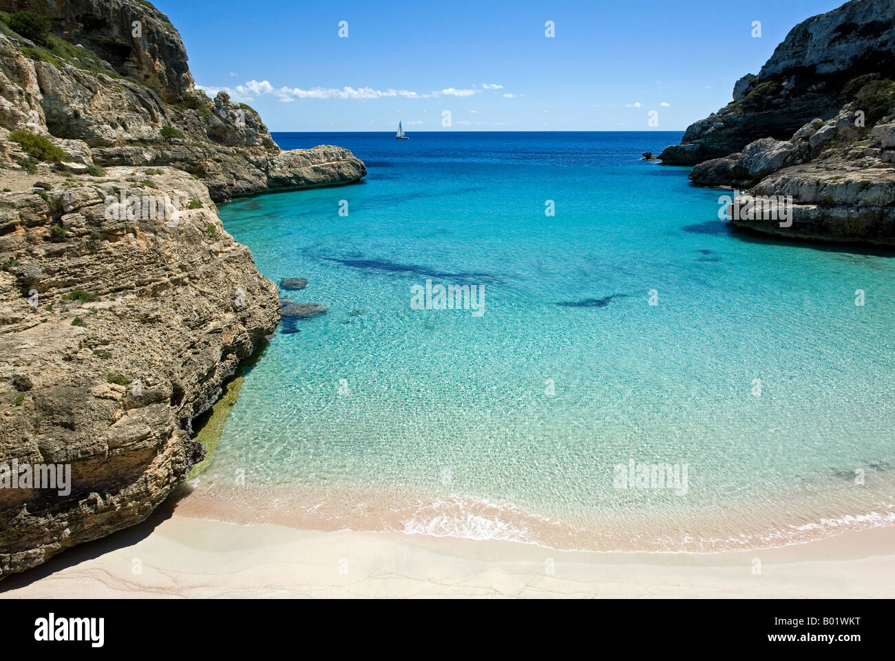 Es Calo des Marmols beach,Mallorca Island,Spagna Foto Stock