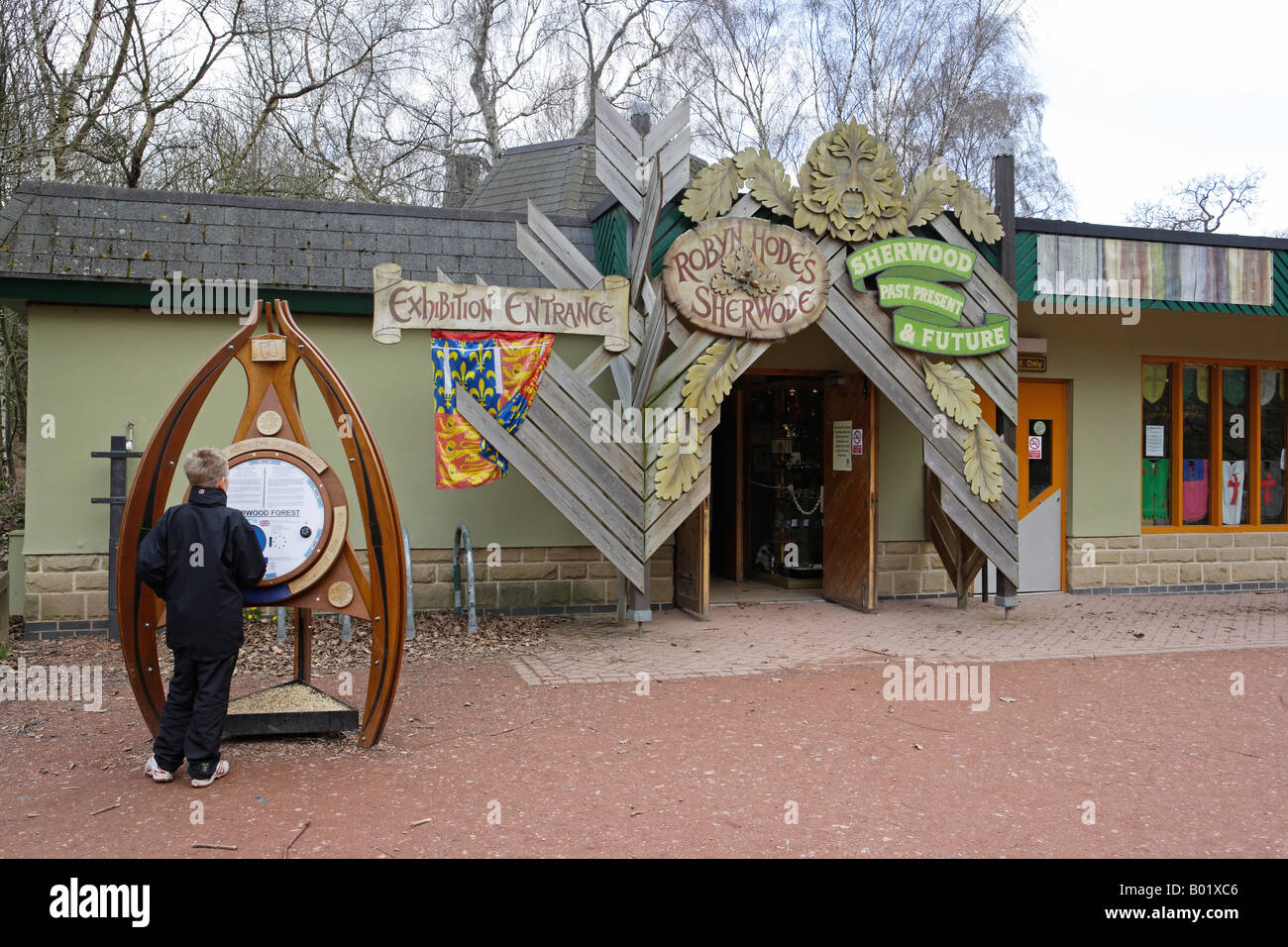 La Foresta di Sherwood Visitor Center, Nottinghamshire Foto Stock