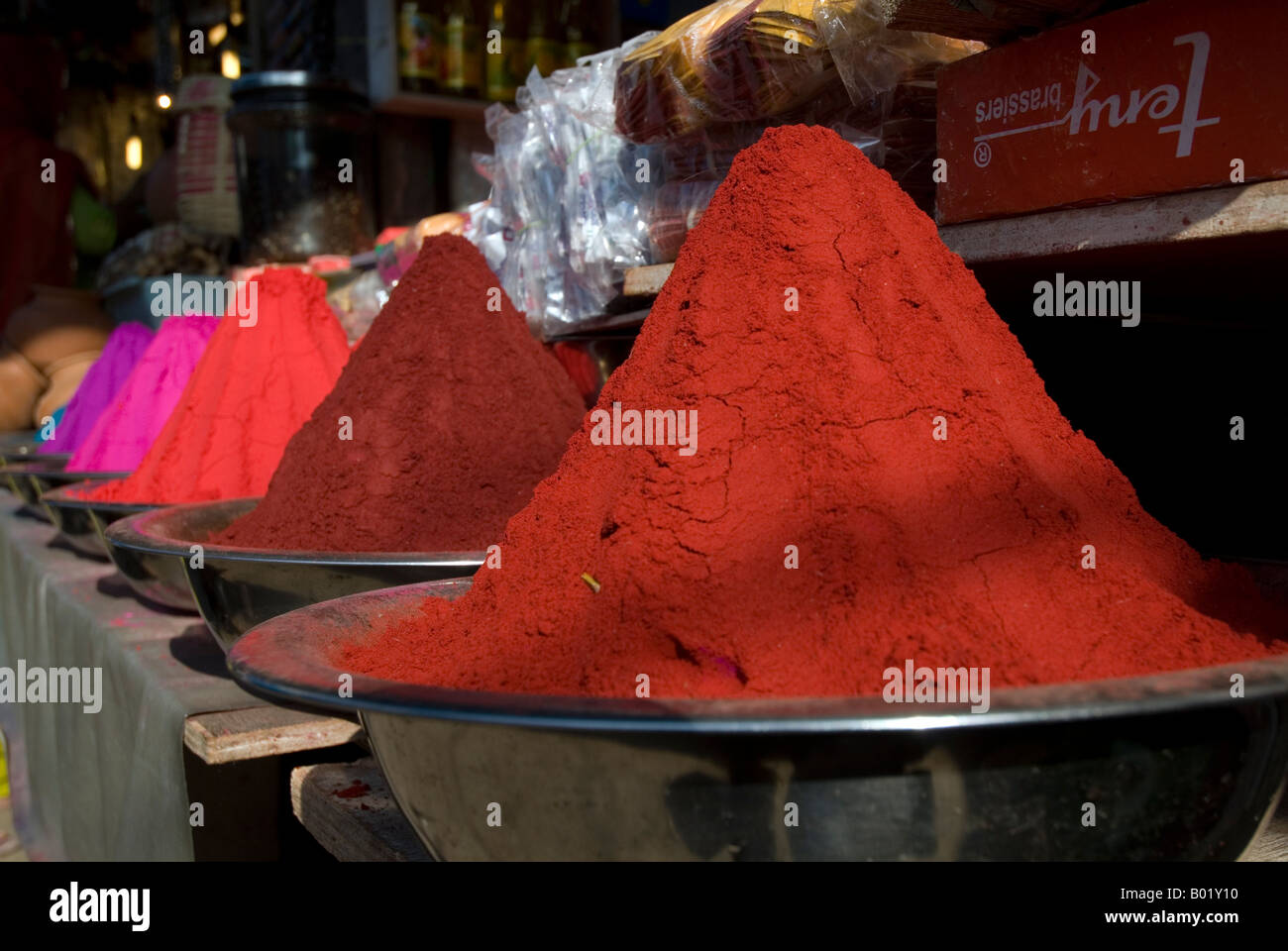 Spezie. Devaraja mercato di frutta e verdura. Mysore in India. Foto Stock