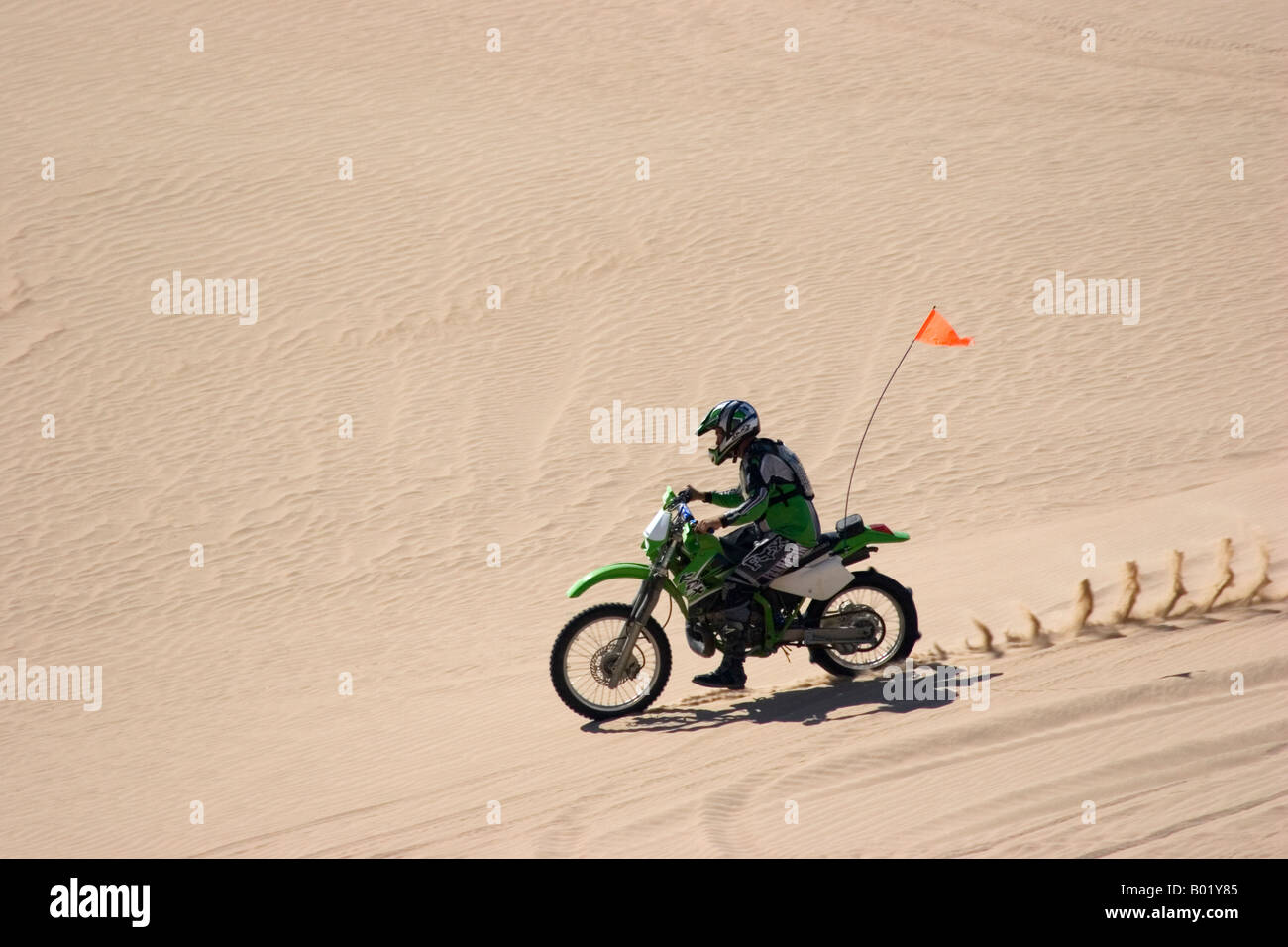 Motociclista in dune di sabbia in Imperial County in California Foto Stock
