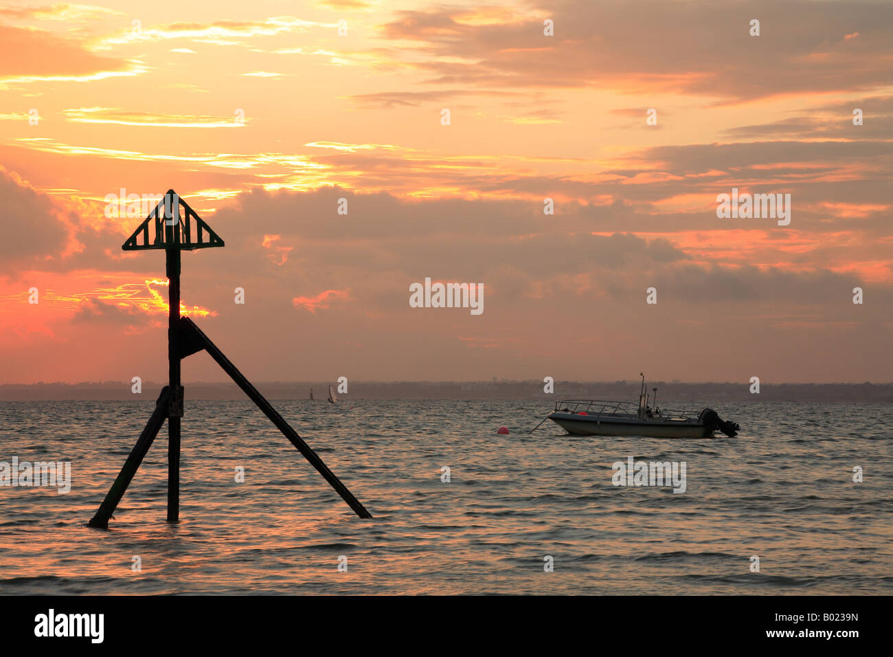 Groyne in legno Isola di Wight in Inghilterra Foto Stock