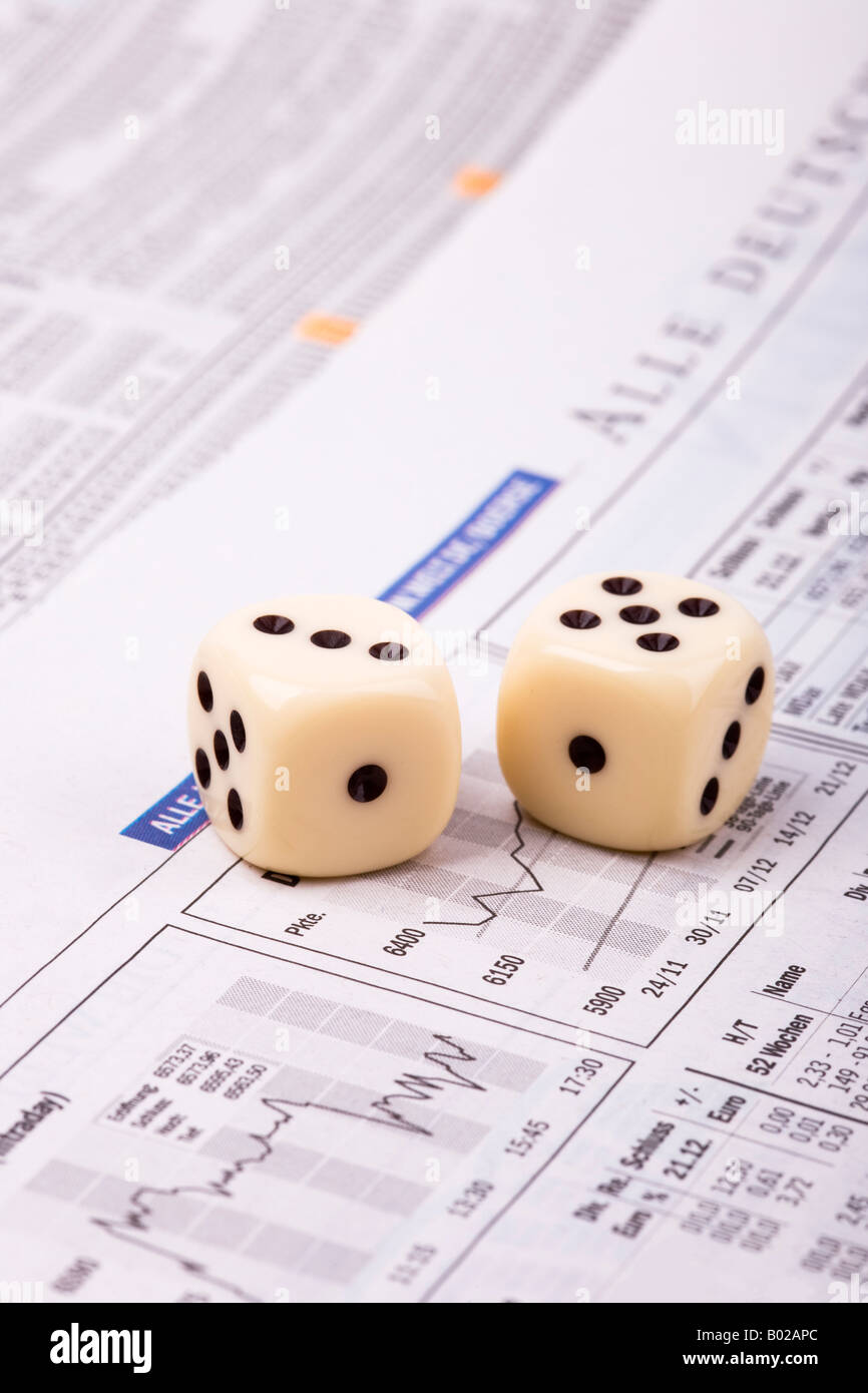 Borsa in un giornale e dice - il gioco d'azzardo Foto Stock