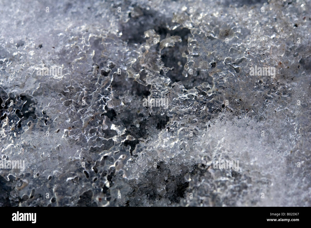 La molla del disgelo - fusione di neve e ghiaccio. Foto Stock