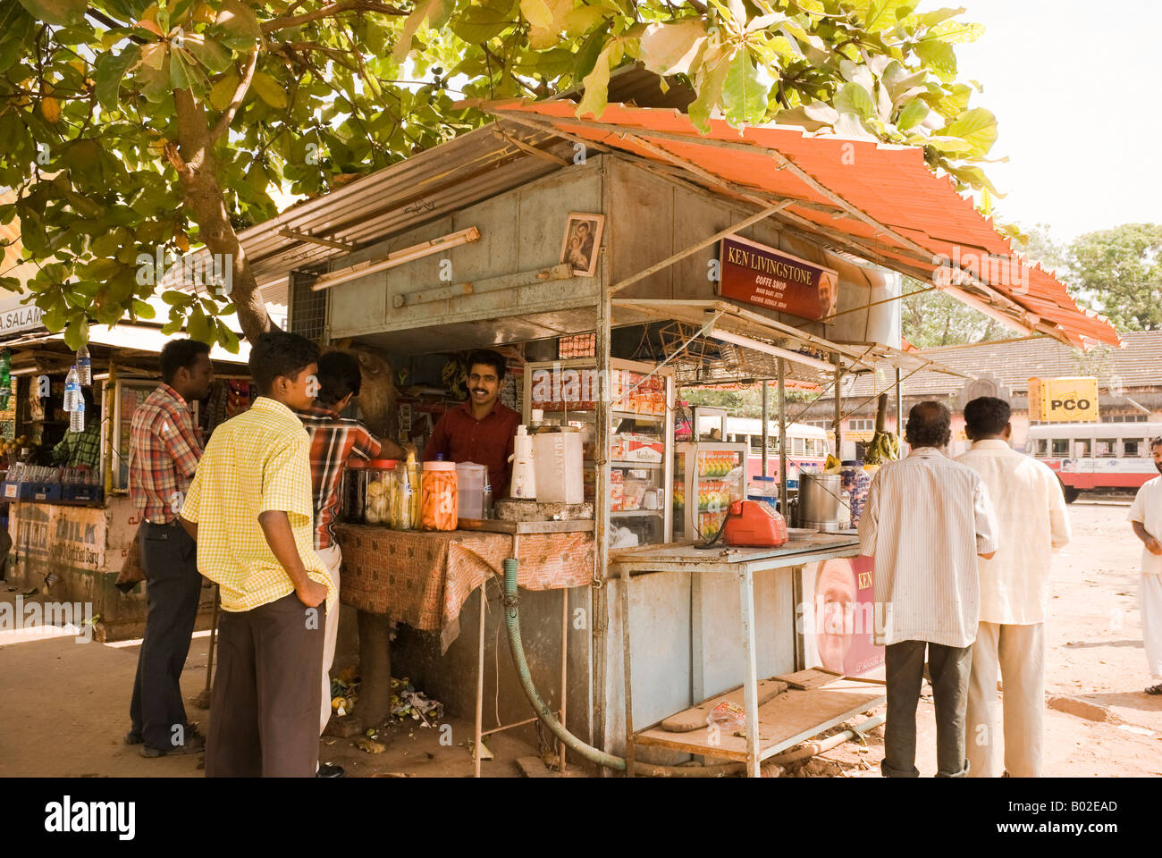 Laiju Palatty's Ken Livingstone Coffe Shop, principale Molo, Cochin, Kerala, India Foto Stock
