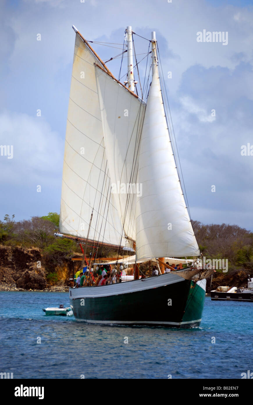 Schooner in Mayreau, Grenadine, Caraibi Foto Stock