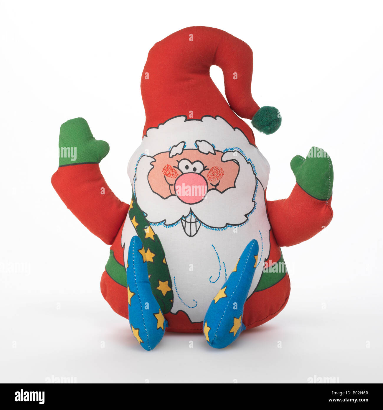 Babbo Natale Natale elf toy su sfondo bianco Foto Stock