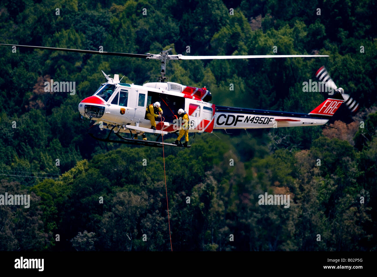 CAL Fire CDF - California Dipartimento di silvicoltura e protezione antincendio esercitazione Lexington serbatoio Los Gatos CA Foto Stock