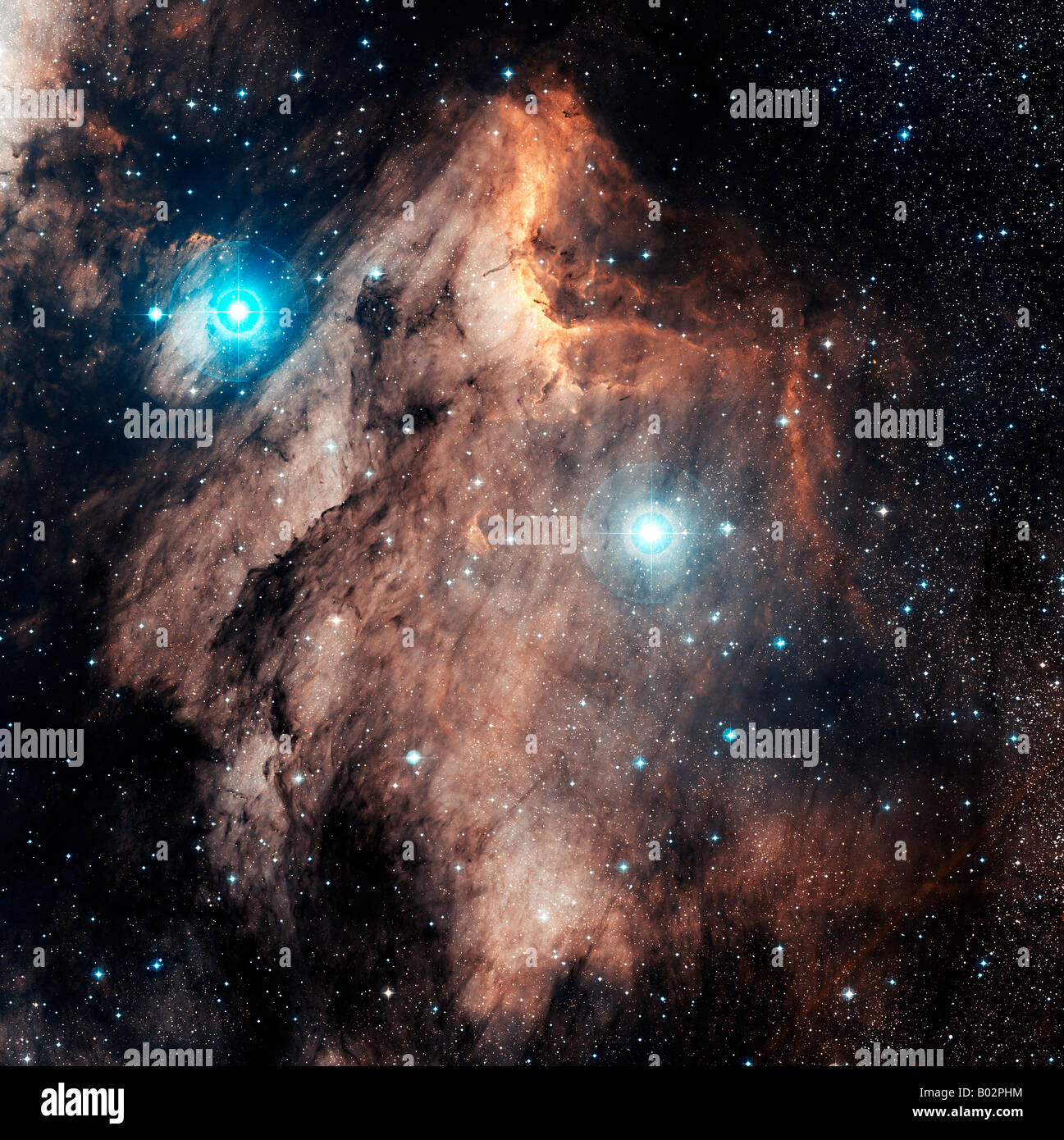 Il Pelican Nebula (IC 5070) è una nebulosa a emissione situata nella costellazione del Cigno Foto Stock