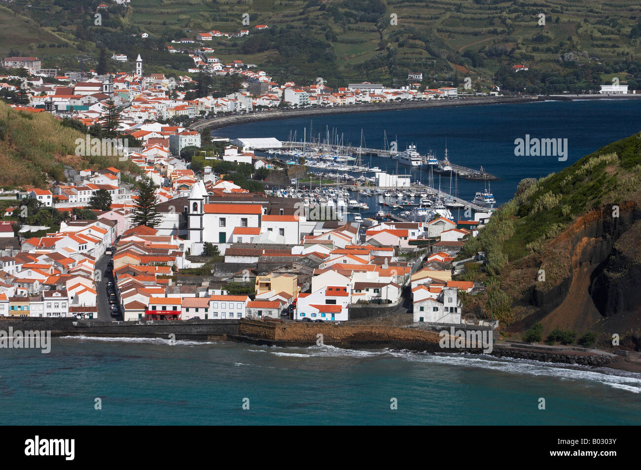 Azzorre, Horta, capitale dell'isola di Faial. Foto Stock