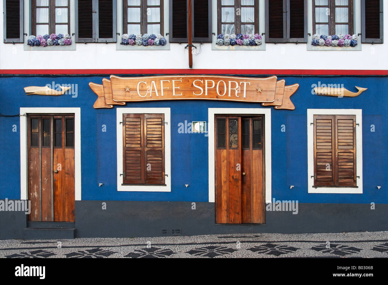 Azzorre, il famoso 'Peter Cafe Sport', Horta, isola Faial Foto Stock