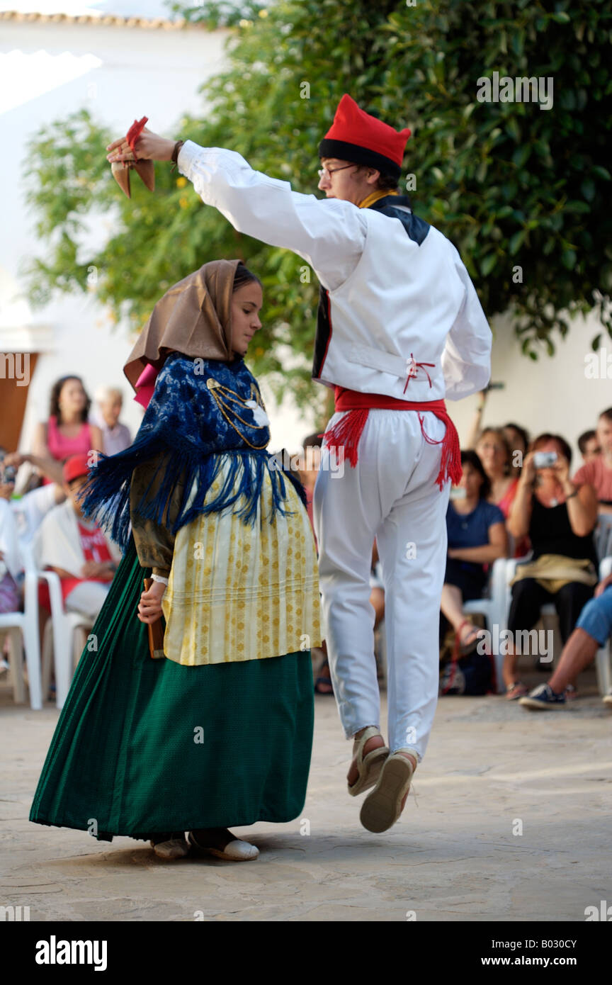 Tradizionali Danze Folk San Miguel Ibiza Foto Stock