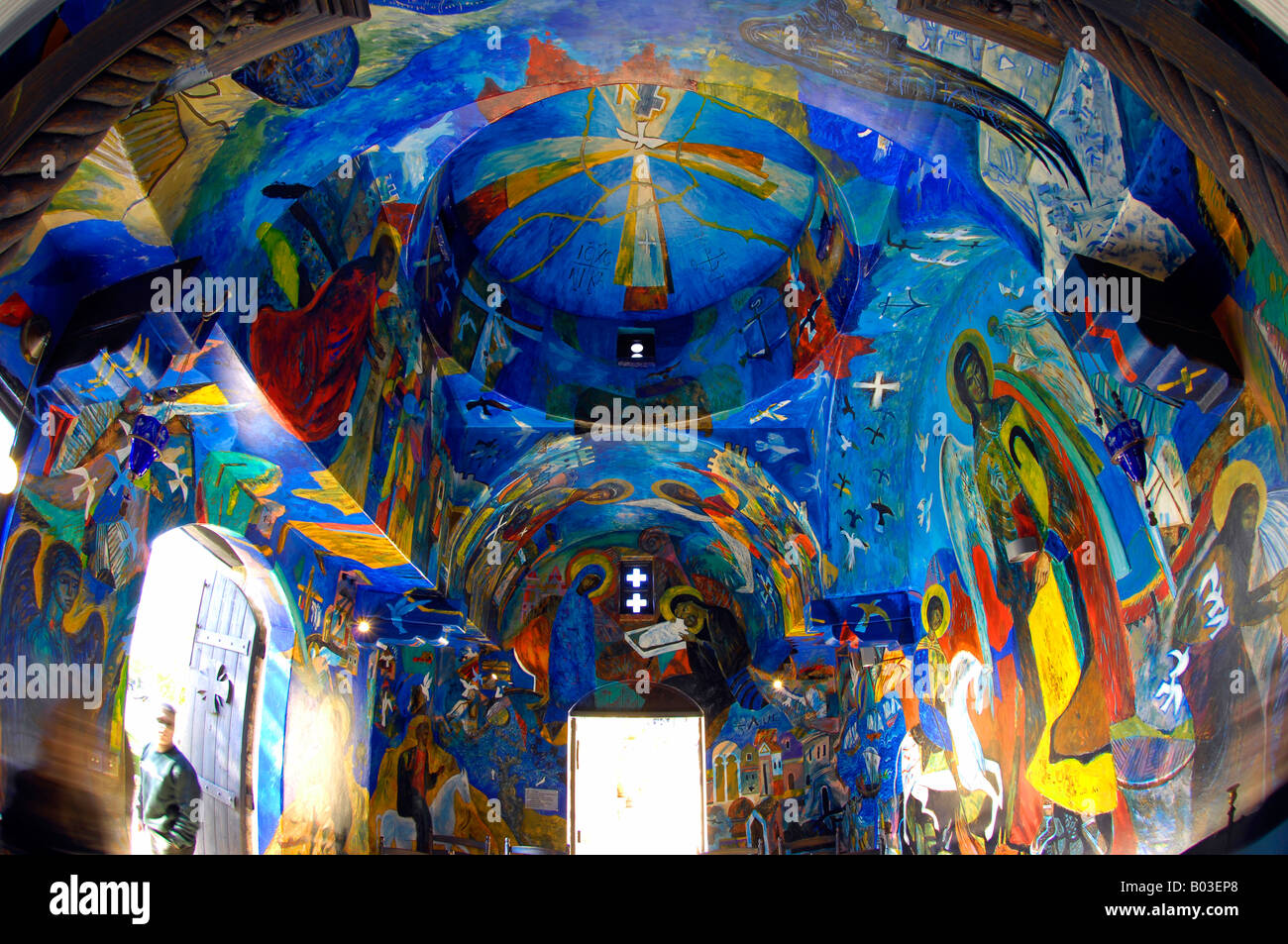 John corbidge arte artista Chiesa di tutti i santi cape aspro pissouri bay columbia beach resort Cipro Viaggi Turismo Foto Stock