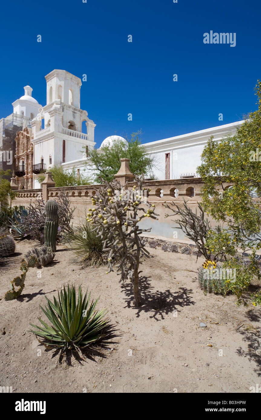 La missione di San Xavier del Bac Tucson in Arizona USA Foto Stock