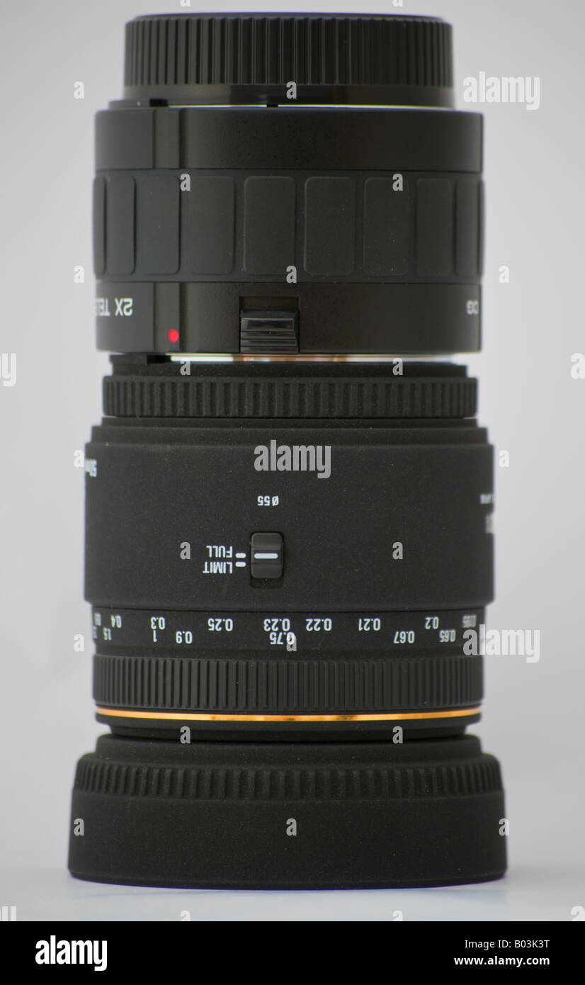 Nero lente della fotocamera, ritratto fotografia Foto Stock