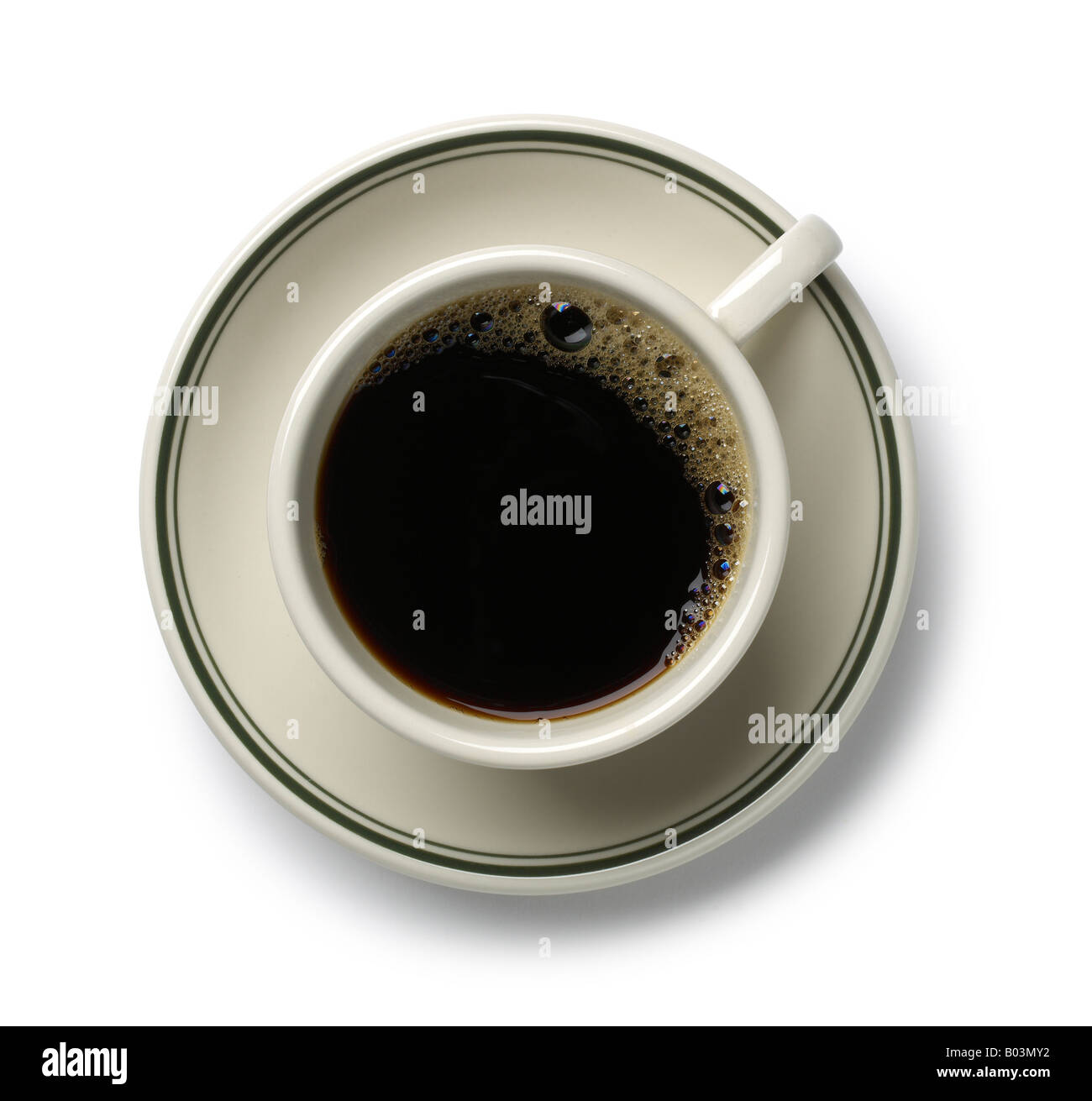 Black Coffee Cup vista in elevazione Foto Stock