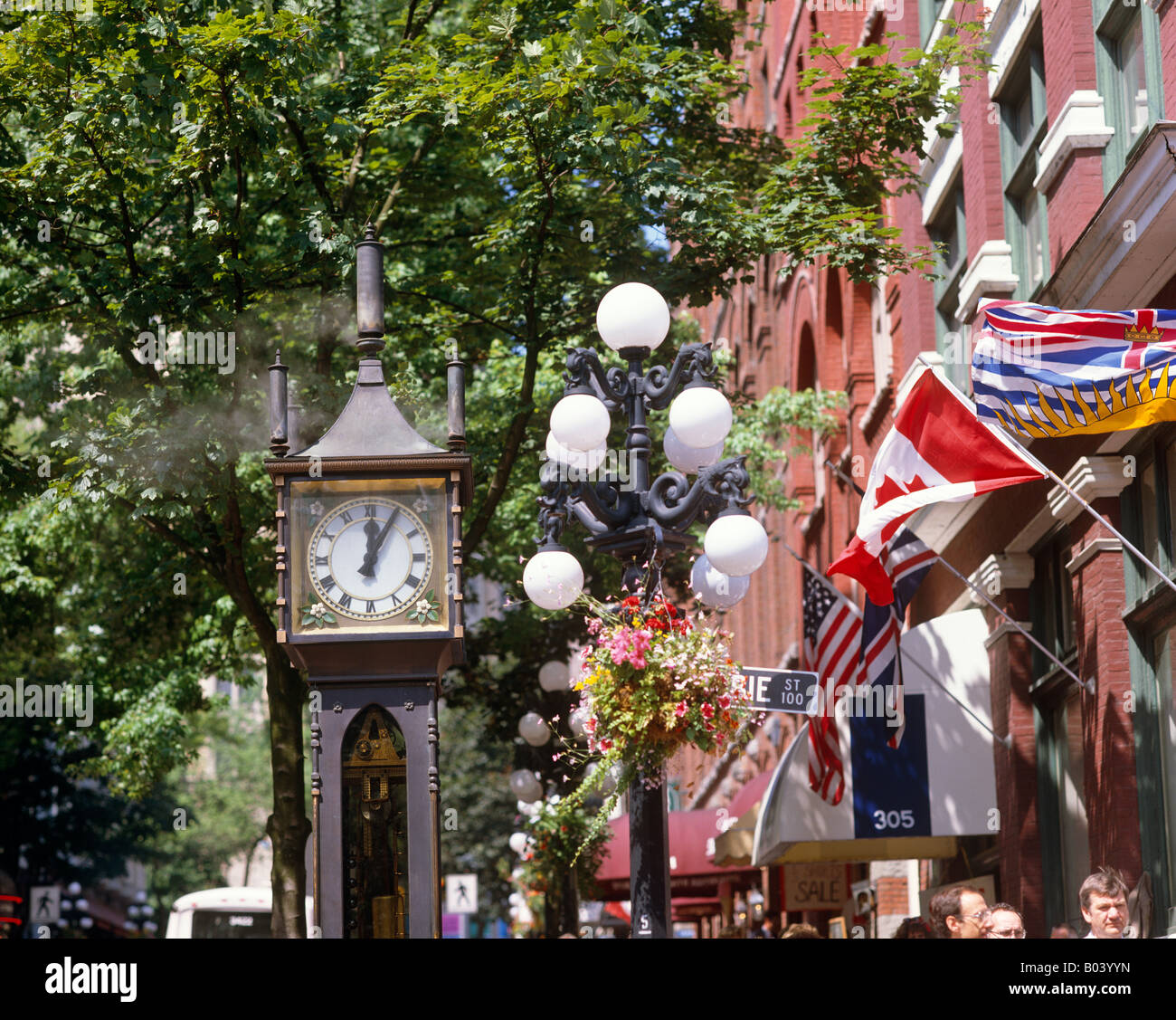 Water Street, Gastown, Vancouver, Canada Foto Stock