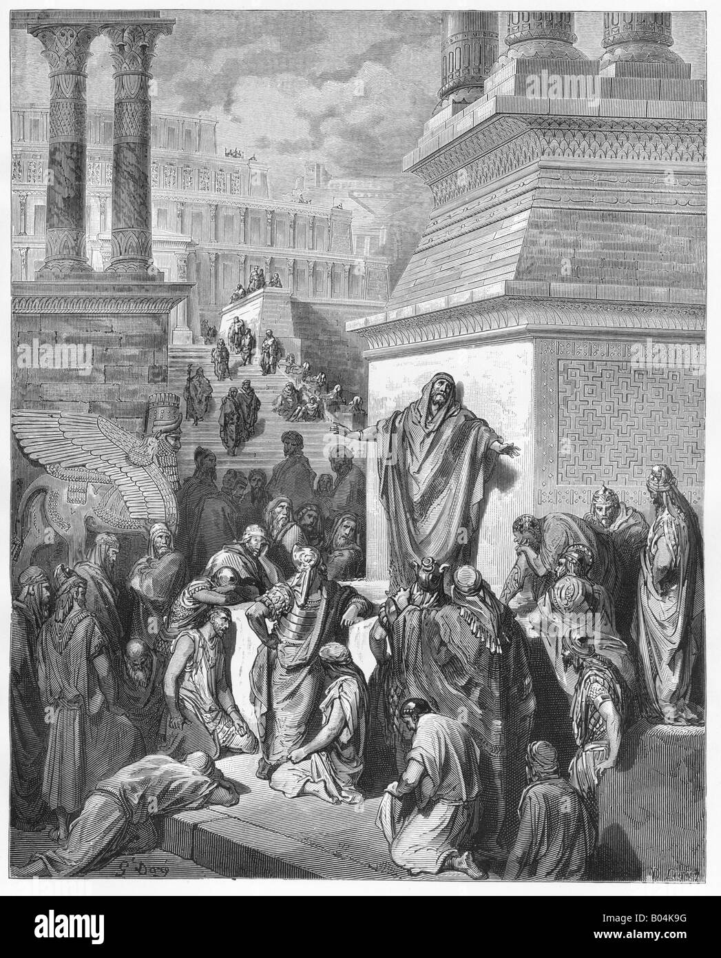 La predicazione di Giona al Ninevites Foto Stock