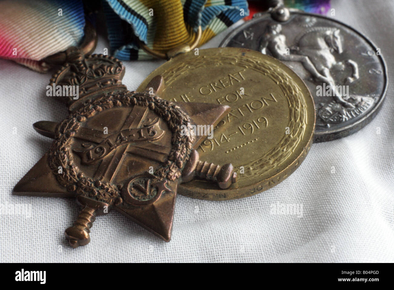 La prima guerra mondiale la Nuova Zelanda medaglie. Il 1914/15 Star, guerra inglesi e Medaglia Vittoria medaglia. Foto Stock