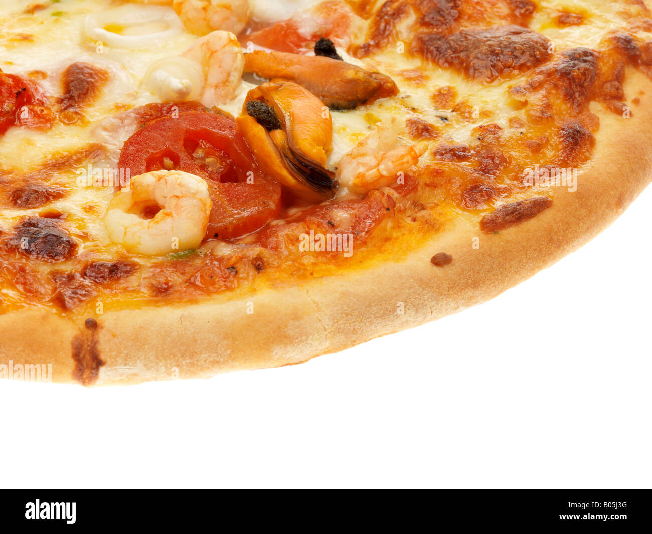 pizza di pesce Foto Stock