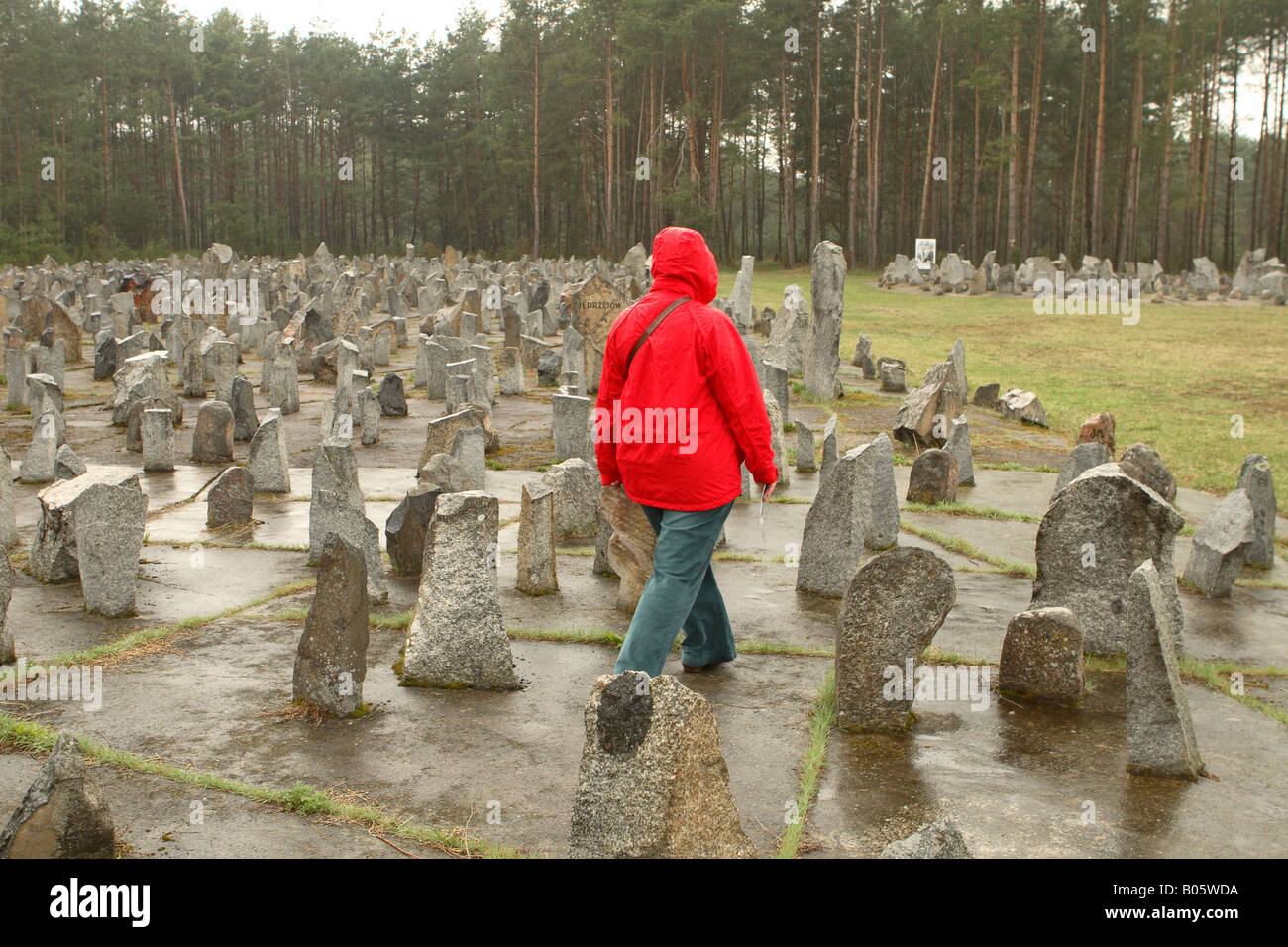Treblinka Polonia lapide in Germania Nazista olocausto morte sterminio concentramento ogni pietra rappresenta una città Foto Stock