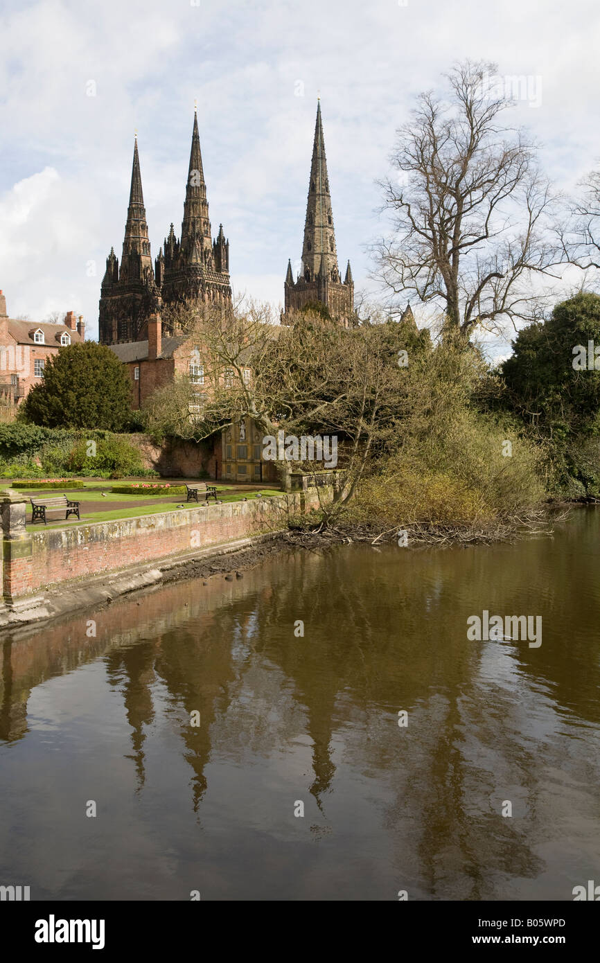 Cattedrale di Lichfield Inghilterra Staffordshire REGNO UNITO Foto Stock