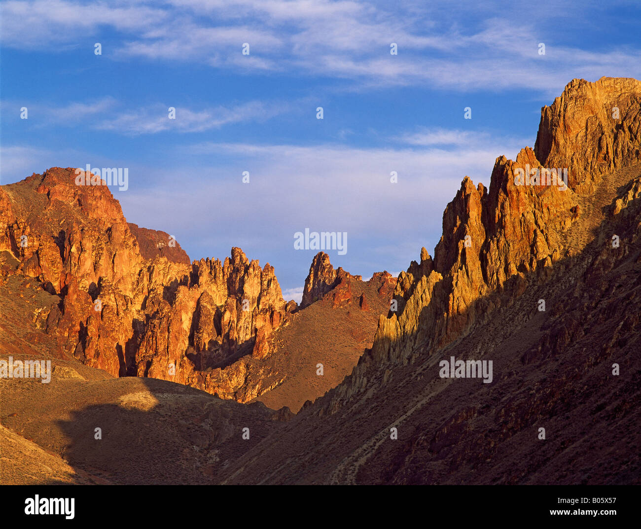 Le formazioni rocciose in Leslie Gulch southeastern Oregon un Bureau of Land Management Area critica di preoccupazione ambientale Foto Stock