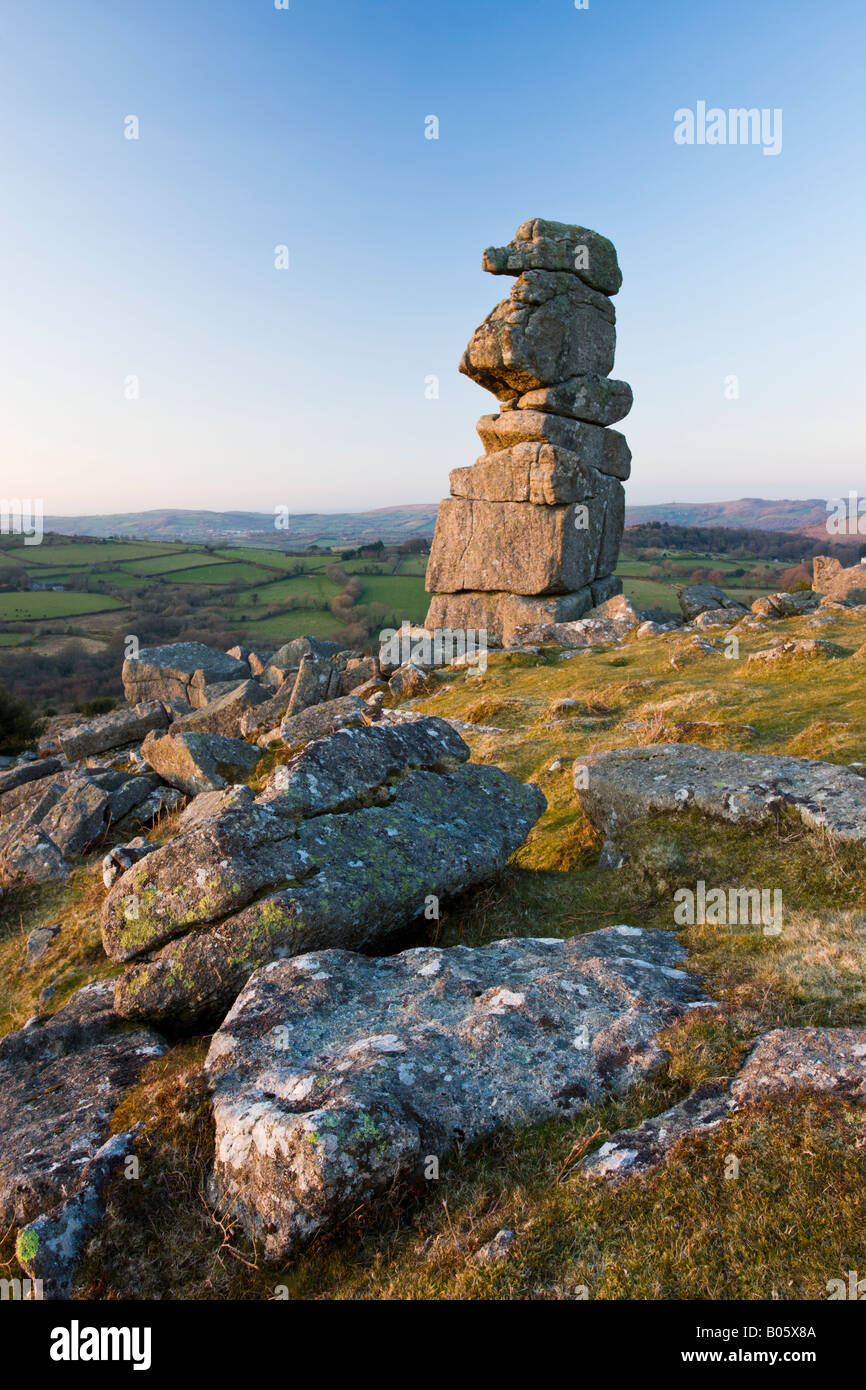 Naso Bowermans affioramento di granito nel Parco Nazionale di Dartmoor Devon England Foto Stock