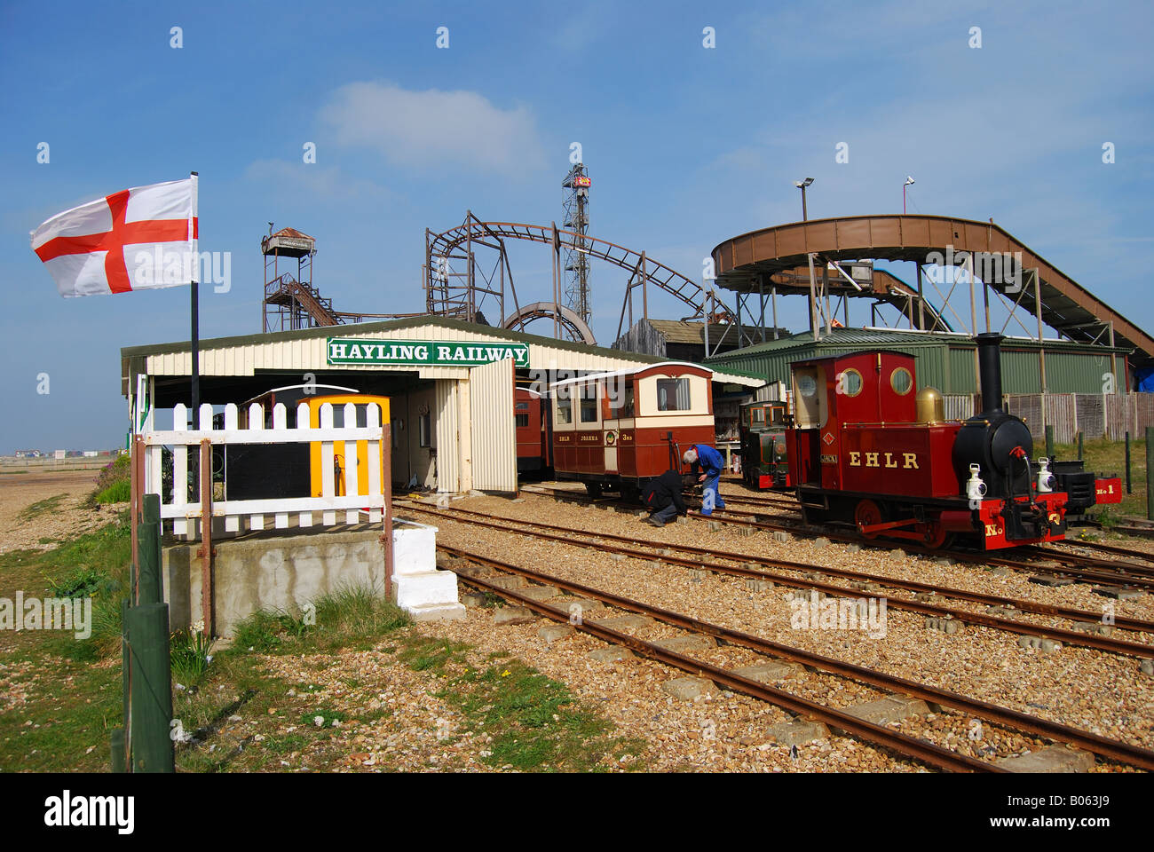 Hayling ferroviarie, Hayling Island, Hampshire, Inghilterra, Regno Unito Foto Stock